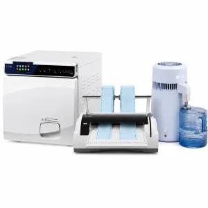 Pachet Autoclav 22L clasa B, imprimanta integrata, Linea FOMOS, sigilator si distilator, 2 ani garantie